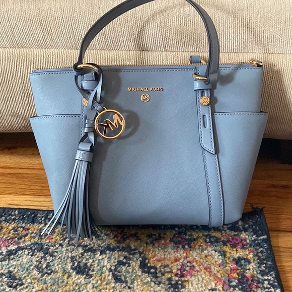 blue Michael Kors Bag.